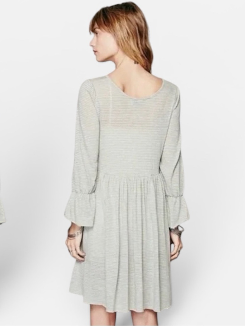Free People FP Beach Jess Striped Knit Mini Dress Tunic Size M - Picture 4 of 12